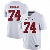 Alabama Crimson Tide 74 Cam Robinson White Nike College Football Jersey Dzhi,baseball caps,new era cap wholesale,wholesale hats